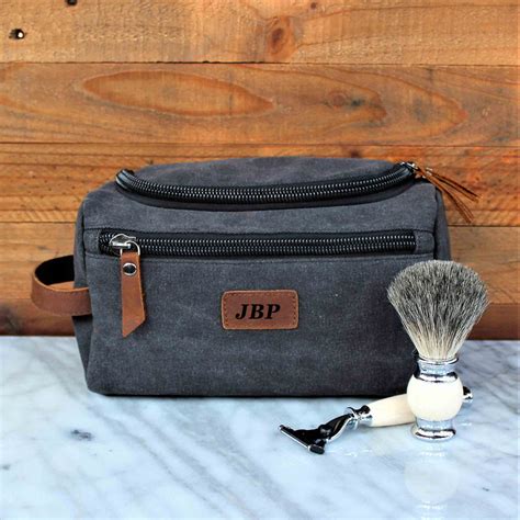 personalized men's shaving bag